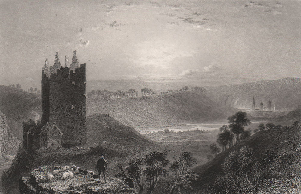 Kilmarnock, East Ayrshire. Scotland. BARTLETT c1840 old antique print picture